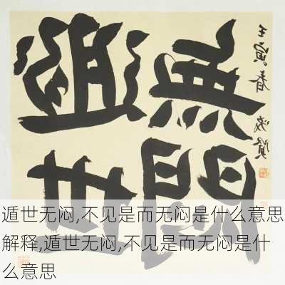 遁世无闷,不见是而无闷是什么意思解释,遁世无闷,不见是而无闷是什么意思