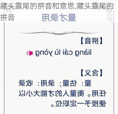 藏头露尾的拼音和意思,藏头露尾的拼音