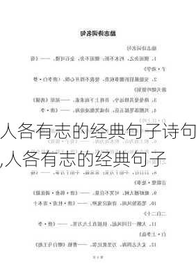 人各有志的经典句子诗句,人各有志的经典句子