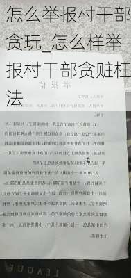 怎么举报村干部贪玩_怎么样举报村干部贪赃枉法