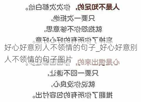 好心好意别人不领情的句子_好心好意别人不领情的句子图片