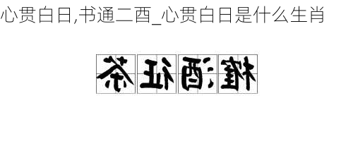 心贯白日,书通二酉_心贯白日是什么生肖