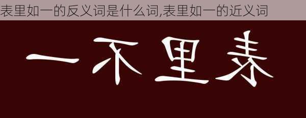 表里如一的反义词是什么词,表里如一的近义词