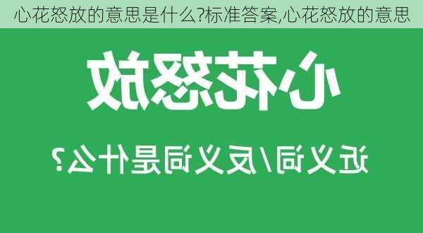 心花怒放的意思是什么?标准答案,心花怒放的意思