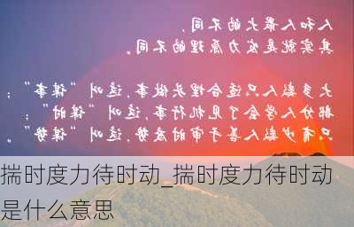 揣时度力待时动_揣时度力待时动是什么意思