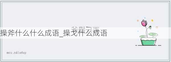 操斧什么什么成语_操戈什么成语