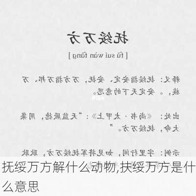 抚绥万方解什么动物,扶绥万方是什么意思