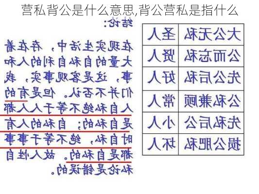 营私背公是什么意思,背公营私是指什么