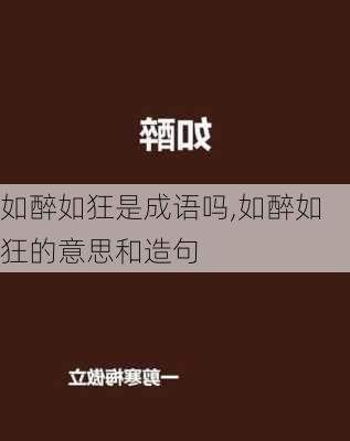 如醉如狂是成语吗,如醉如狂的意思和造句