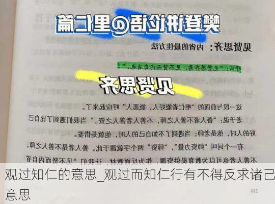 观过知仁的意思_观过而知仁行有不得反求诸己意思