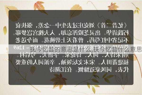 抚今忆昔的意思是什么,扶今忆昔什么意思