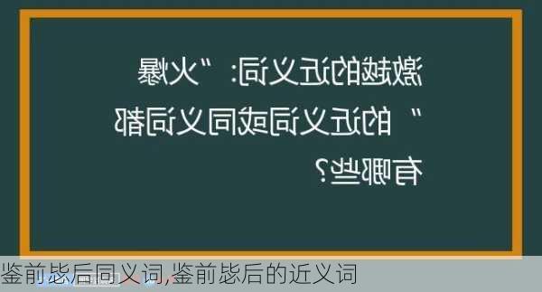 鉴前毖后同义词,鉴前毖后的近义词