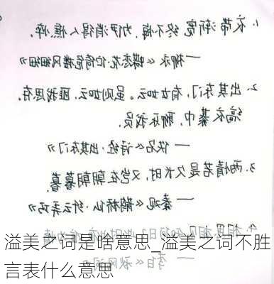 溢美之词是啥意思_溢美之词不胜言表什么意思