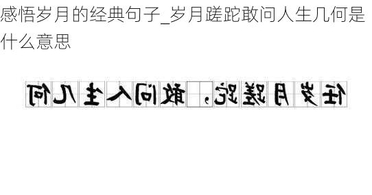 感悟岁月的经典句子_岁月蹉跎敢问人生几何是什么意思