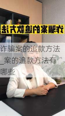 诈骗案的追款方法_案的追款方法有哪些