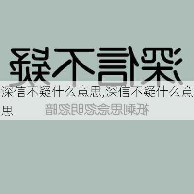 深信不疑什么意思,深信不疑什么意思