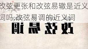 改弦更张和改弦易辙是近义词吗,改弦易调的近义词