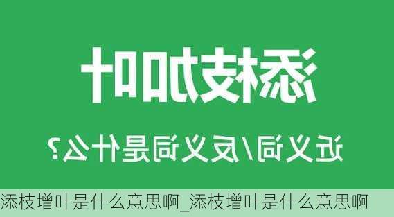 添枝增叶是什么意思啊_添枝增叶是什么意思啊