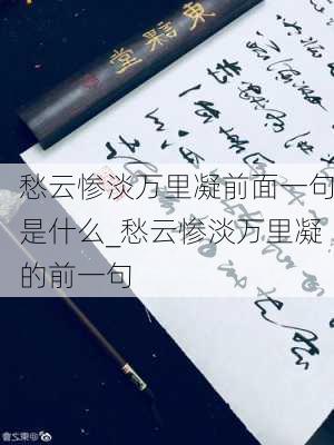 愁云惨淡万里凝前面一句是什么_愁云惨淡万里凝的前一句