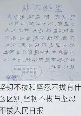 坚韧不拔和坚忍不拔有什么区别,坚韧不拔与坚忍不拔人民日报