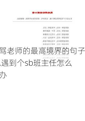 骂老师的最高境界的句子,遇到个sb班主任怎么办