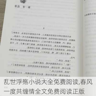 乱世浮殇小说大全免费阅读,春风一度共缠情全文免费阅读正版