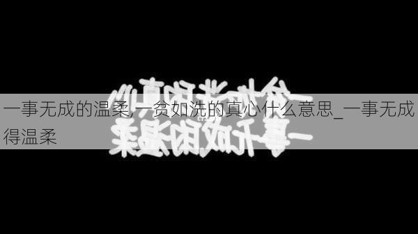 一事无成的温柔,一贫如洗的真心什么意思_一事无成得温柔