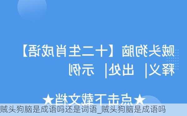 贼头狗脑是成语吗还是词语_贼头狗脑是成语吗