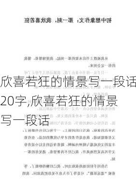 欣喜若狂的情景写一段话20字,欣喜若狂的情景写一段话