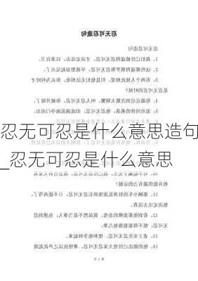 忍无可忍是什么意思造句_忍无可忍是什么意思