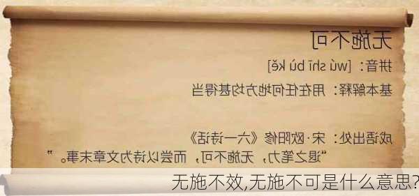 无施不效,无施不可是什么意思?