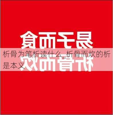 析骨为笔析读什么_析骨而炊的析是本义