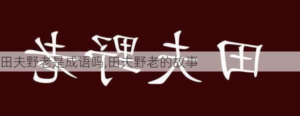 田夫野老是成语吗,田夫野老的故事