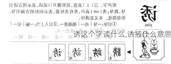 诱这个字读什么,诱掖什么意思