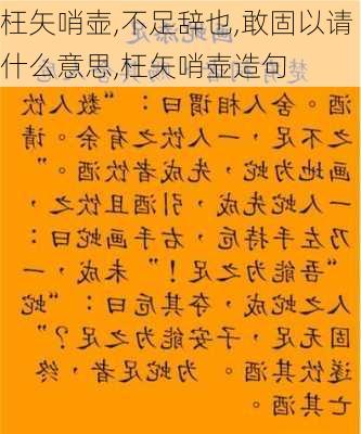 枉矢哨壶,不足辞也,敢固以请什么意思,枉矢哨壶造句