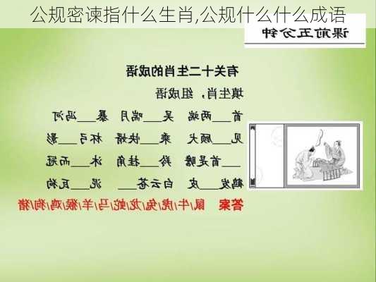 公规密谏指什么生肖,公规什么什么成语