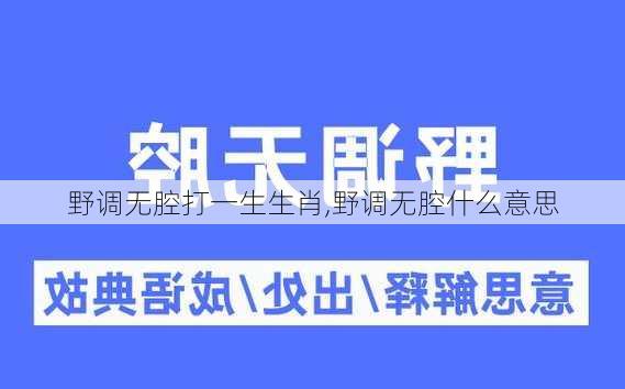 野调无腔打一生生肖,野调无腔什么意思