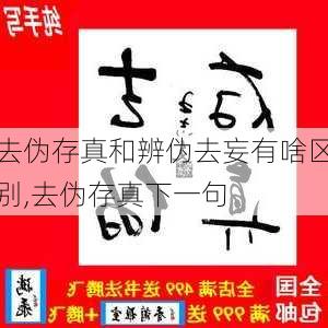 去伪存真和辨伪去妄有啥区别,去伪存真下一句