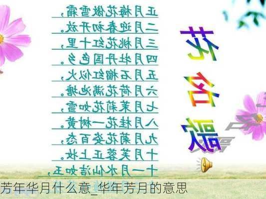 芳年华月什么意_华年芳月的意思